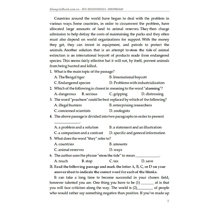 BỘ ĐỀ BỒI DƯỠNG HỌC SINH GIỎI TIẾNG ANH TOÀN DIỆN LỚP 8 - Ảnh 7