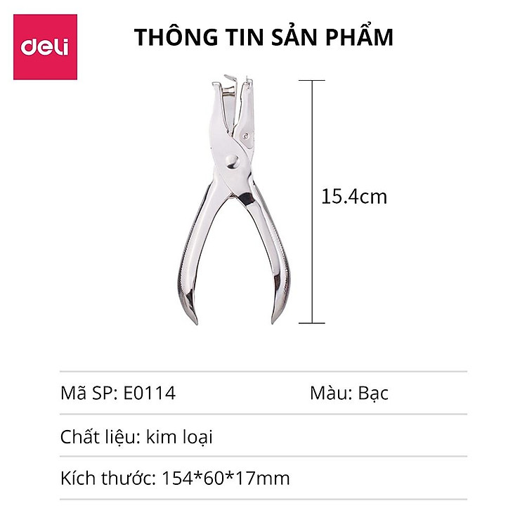 Kìm Bấm Đục Lỗ Giấy Deli E0114 - Ảnh 3