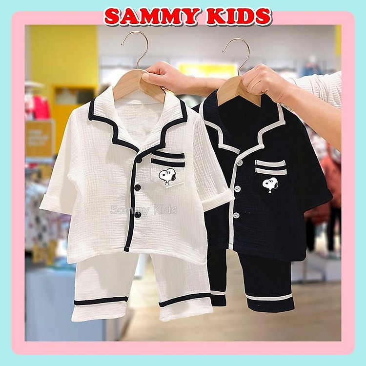 Pijama cho bé, bộ đồ cho bé trai bé gái chất đũi mềm nhẹ, dễ thương SAMMY KIDS BG59