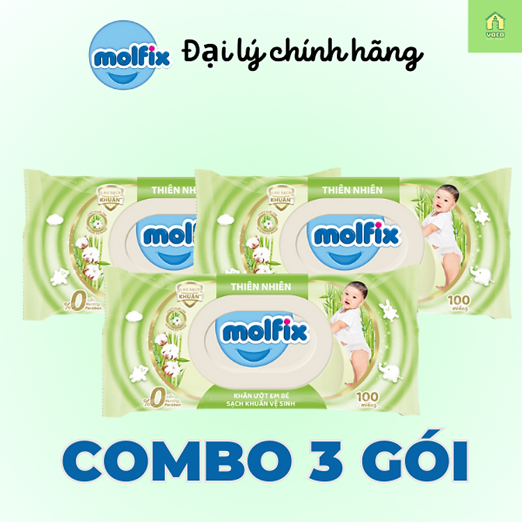 Chọn mua tại Shopee: Combo 3 gói khăn ướt Molfix mua giá tốt nhất tại Shop Mall
