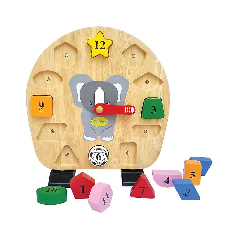 Đồ chơi gỗ Đồng hồ voi con Winwintoys Chính hãng Giá tốt - Hình ảnh 2