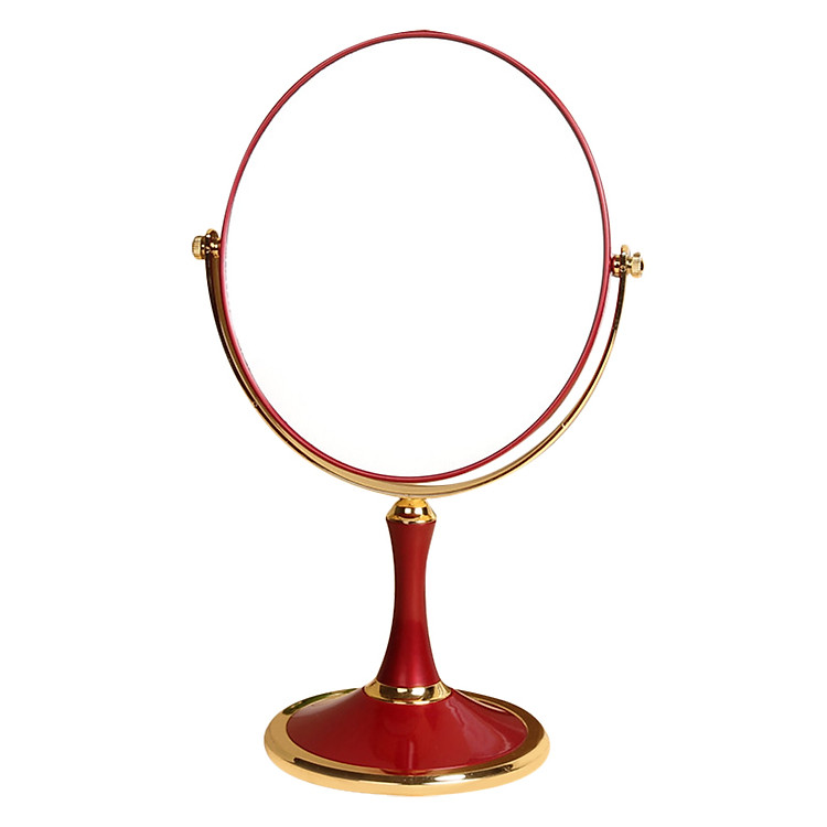 Gương Trang Điểm Để Bàn 2 Mặt - Đỏ