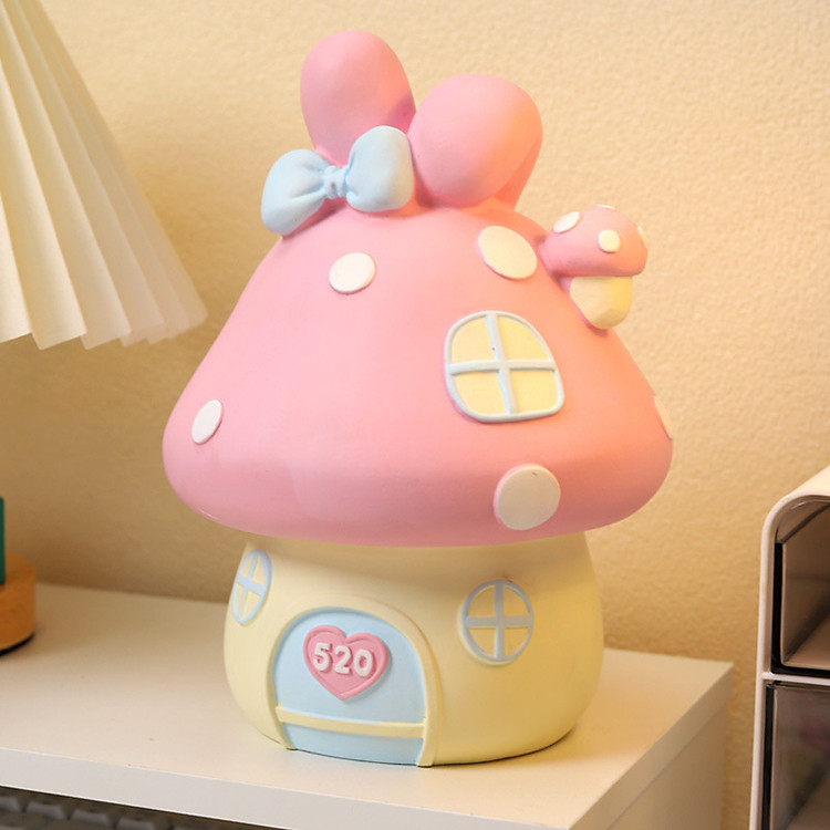 Ống Tiết Kiệm Ngôi Nhà Nấm Lợn (hồng)