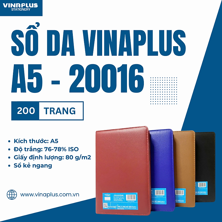 Sổ Tay Bìa Da Vinaplus A5 (200 trang) - Ảnh 2