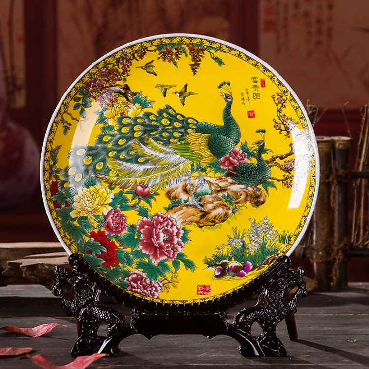 Đĩa phong thủy, đĩa trang trí phòng khách cao cấp