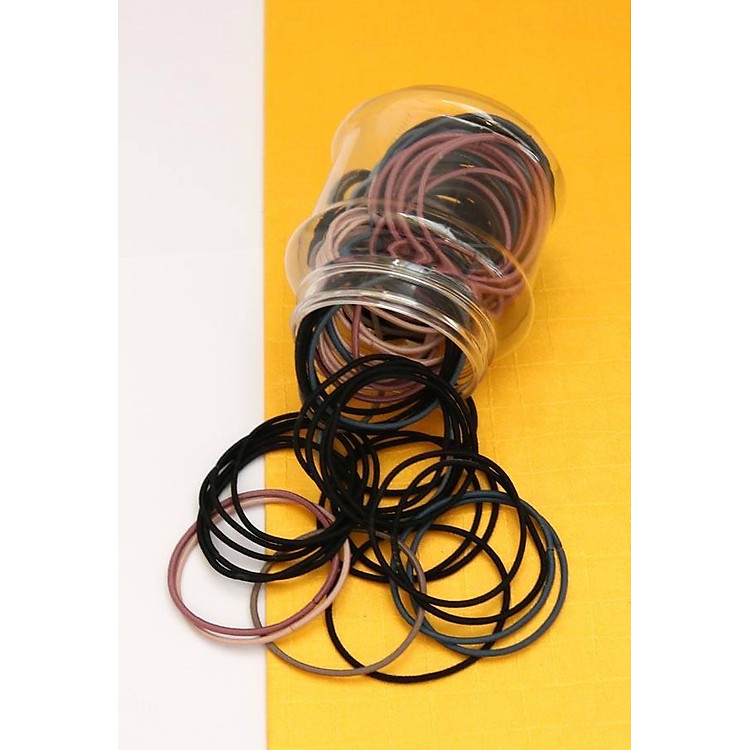 Hộp 100 dây cột tóc nhiều màu phiên bản mới tiện lợi