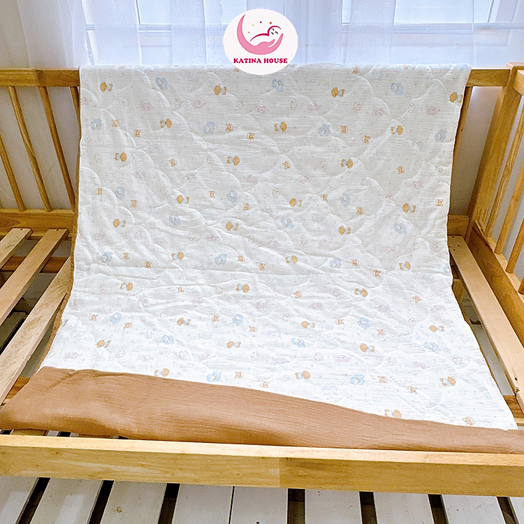 Chăn mền cho bé Katina House 1mx1m3, vải muslin cao cấp mềm mại, mát, thấm hút tốt