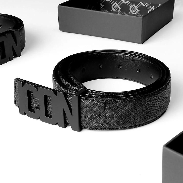 Thắt Lưng Da Họa Tiết Chìm Exclusive ICDN Logo SS20 ICON DENIM