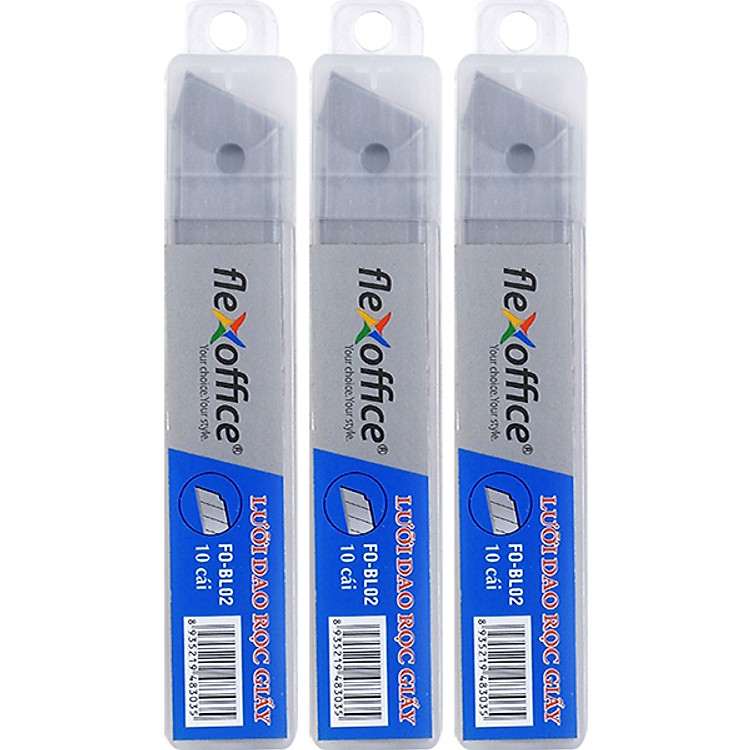 Hộp Lưỡi Dao Rọc Giấy Flexoffice Fo-Bl02 18mm (3 hộp)