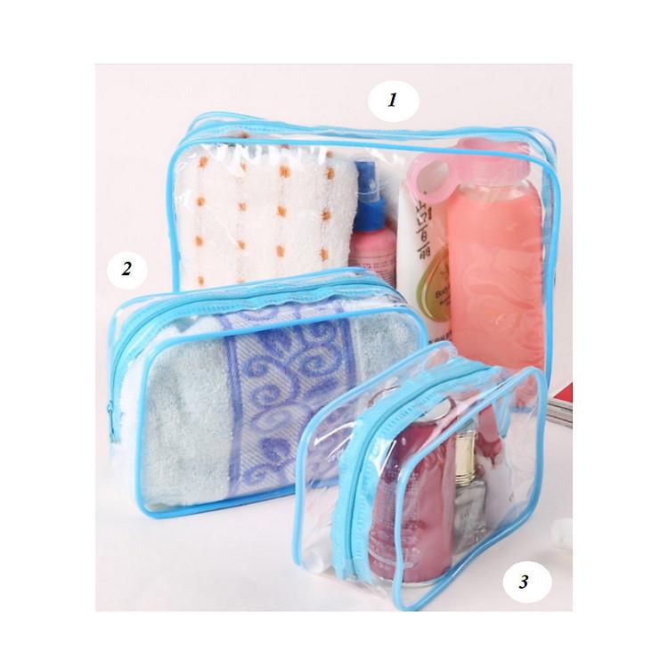 Bộ 3 Túi Du Lịch Chống Nước Đựng Khăn, Đồ lót, Phụ Kiện, Mỹ Phẩm