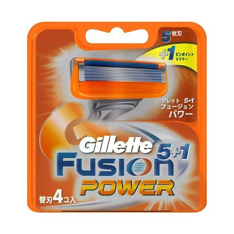 Bộ 4 lưỡi dao cạo thay thế Gillette Fusion Power 5+1