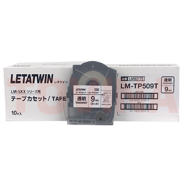 Nhãn Trong Suốt LM-TP509T (9mm, 8m/cái) - Hàng Chính Hãng - Max - Nhật Bản