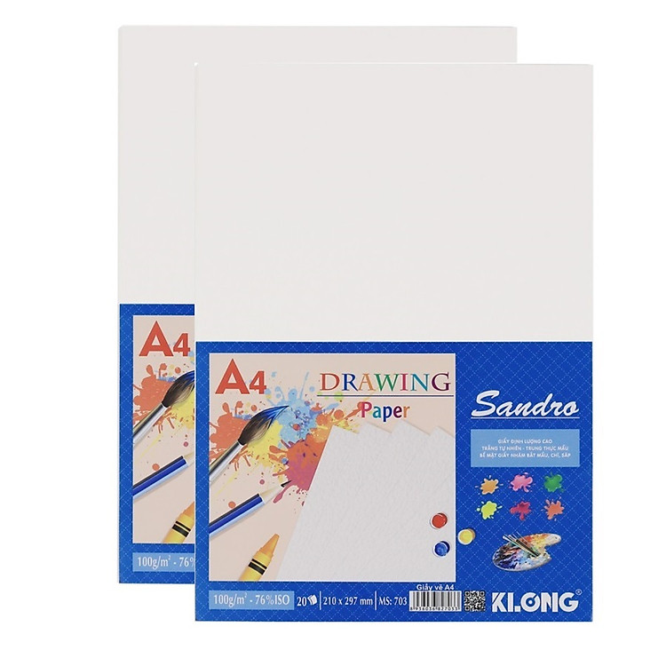 Set 2 quyển vở vẽ lò xo xé A4 Klong 714 / 708 / 709 Vở vẽ thủ công MS709 / MS708