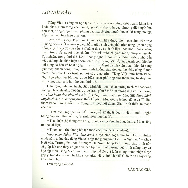 Giáo Trình Tiếng Việt Thực Hành (ĐHSP) - Ảnh 4