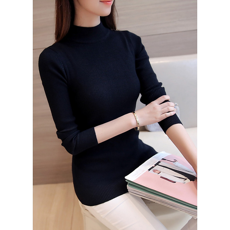 Áo len nữ cổ 3 phân freesize al24