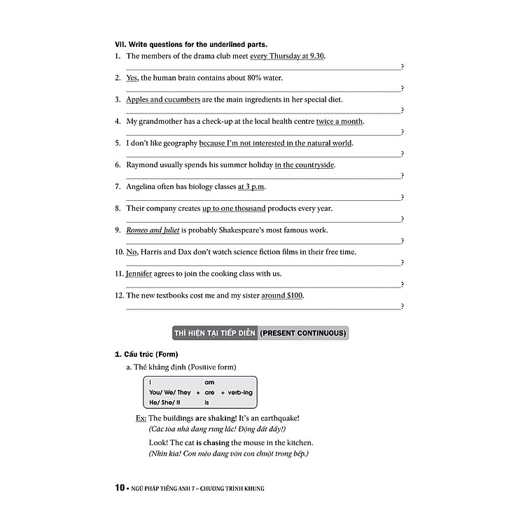 Ngữ Pháp Tiếng Anh 7 (Theo Chương Trình Khung Của Bộ Giáo Dục Và Đào Tạo) - Ảnh 2