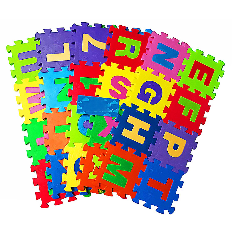 Bộ 40 Miếng Thảm Cao Su Phước Thành Hình Chữ Cái Và Số (15 x 15 cm)