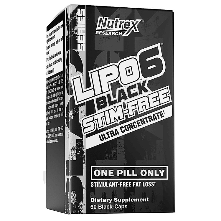 Fat Burner NUTREX Lipo 6 Black Stim-Free - Đốt mỡ, Cắt nét & Không chứa chất kích thích