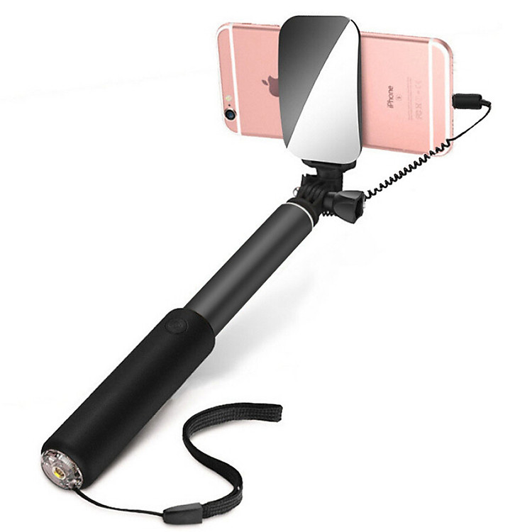 Gậy Chụp Ảnh Tự Sướng Có Gương BIAZE U28 - Đen Xám