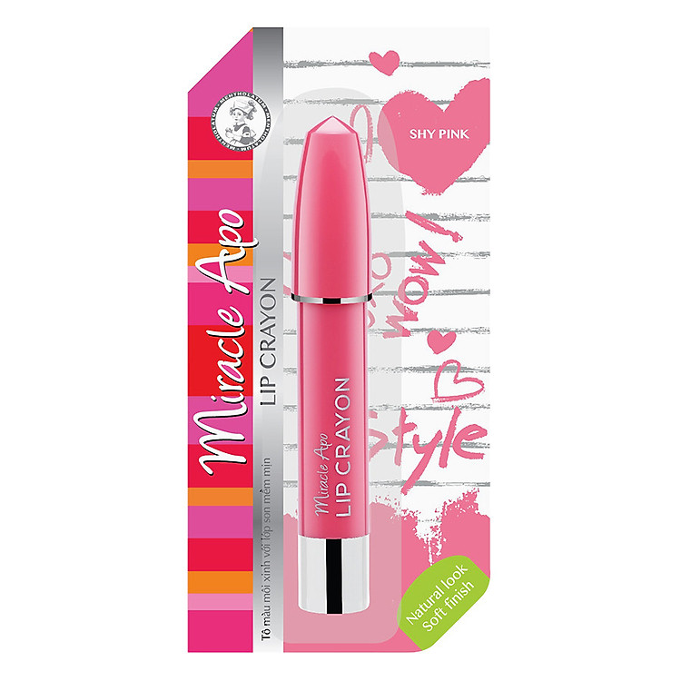Son Sáp Bút Chì Miracle Apo Lip Crayon (3g) - Shy Pink Hồng Tiểu Thư