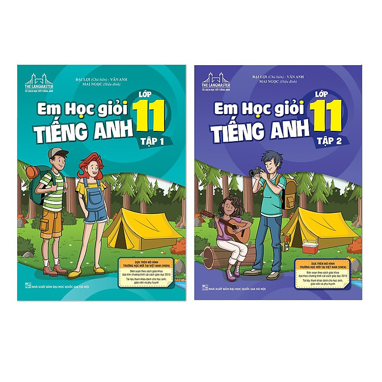Sách Combo Em học giỏi tiếng anh lớp 11 tập 1+ tập 2 Có Mã cào sau sách thay cho CD