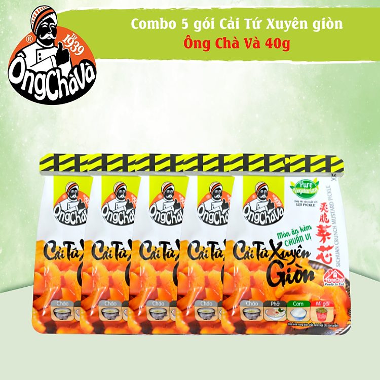 Combo 5 gói cải Tứ Xuyên Ông Chà Và 40g