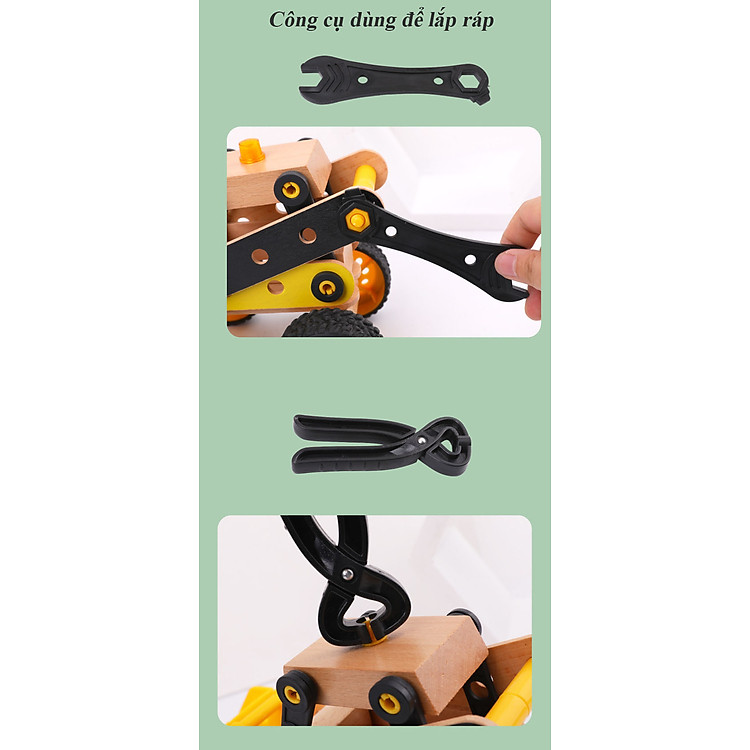 Đồ Chơi Gỗ Xe Xúc & Xếp Hình Chính hãng Ưu đãi - Hình ảnh 4