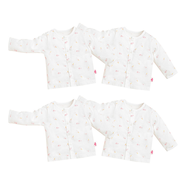 Combo 4 Áo Sơ Sinh Cài Giữa Tay Dài Lullaby - NH02-19