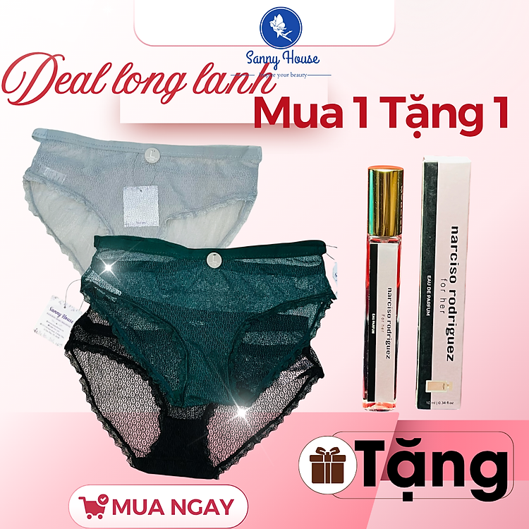 Combo Mix 3 Quần Lót Nữ Cao Cấp Nhiều Mẫu Xinh Xắn Tặng Kèm Nước Hoa Chiết 10ml Chính Hãng