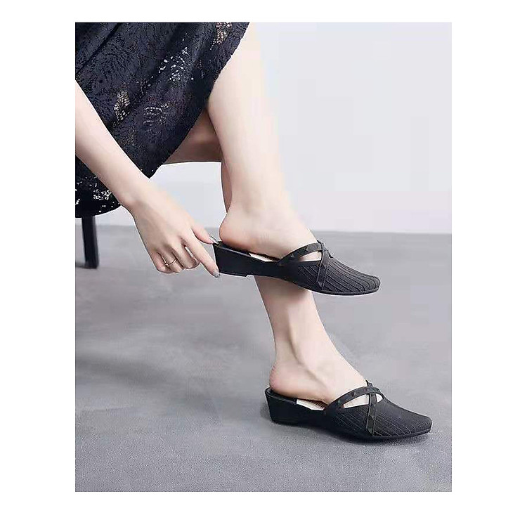 Dép sục nhựa đi mưa 4 phân quai chéo siêu nhẹ V184