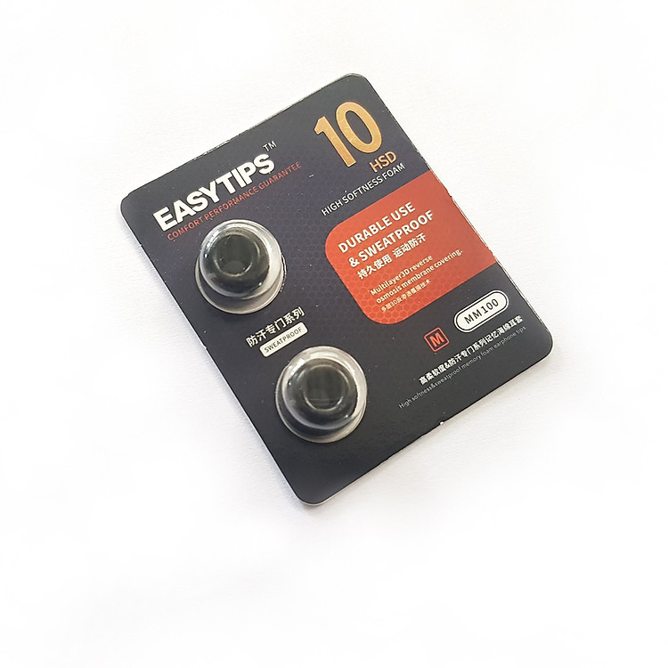 Cặp đệm bọt biển Whizzer Memory Foam Easytips, Êm hơn, cách âm tốt hơn, chống mồ hôi - hàng chính hãng