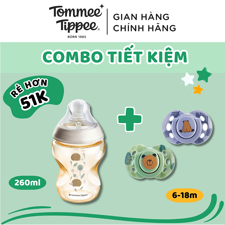 COMBO Ty Ngậm & Bình Sữa Tommee Tippee Uy tín Tiết kiệm