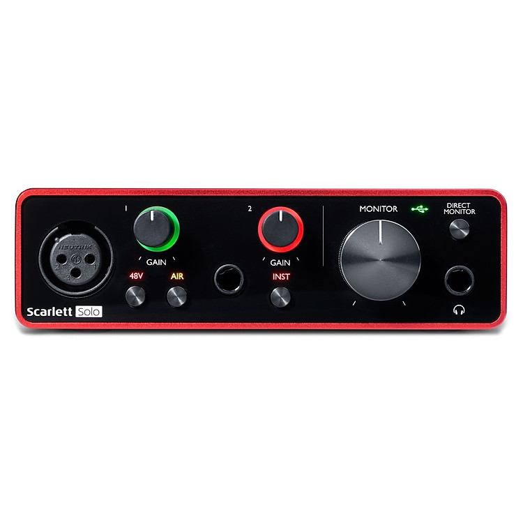 Soundcard thu âm Focusrite Scarlett Solo, 2i2, 4i4 (Gen3) - Hàng Nhập Khẩu