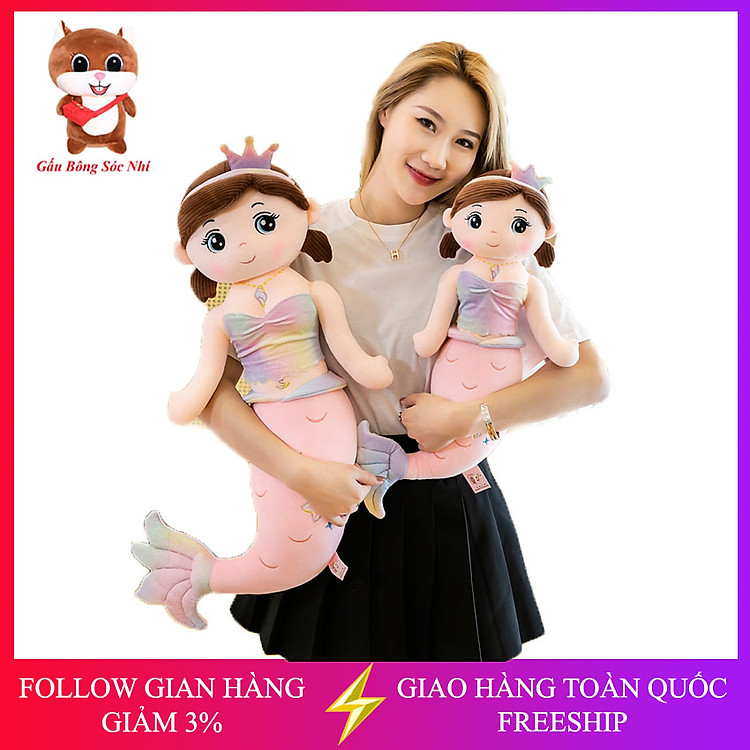 Mua tại Tiki: Búp bê gấu bông nàng tiên cá 55cm Chính hãng Giá tốt
