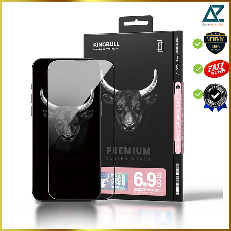 Miếng Dán Cường Lực Mipow Kingbull Premium iPhone 16 / iPhone 16 Plus/ iPhone 16 Pro/ iPhone 16 ProMax Chính hãng Mipow_ Hàng chính hãng