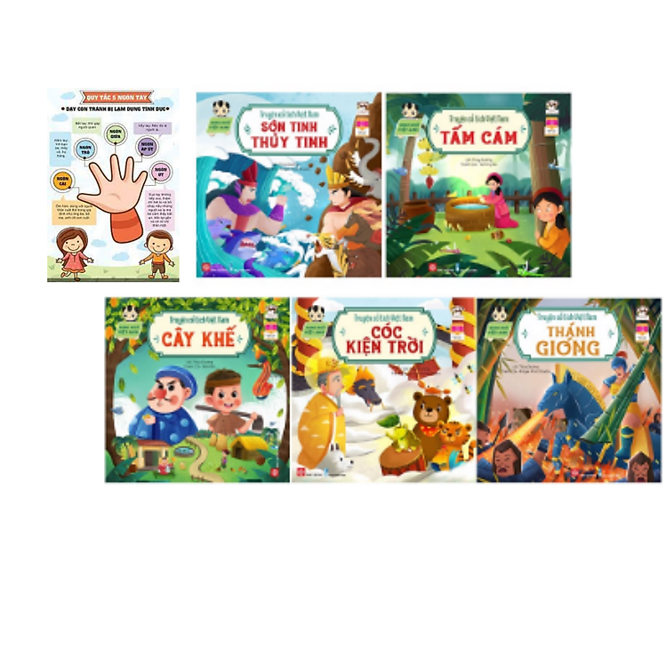 Combo Sách Song Ngữ Anh -Việt Thú Vị Cho Bé Yêu: Truyện cổ tích Việt Nam (5Q) / Tặng Poster Ngộ Nghĩnh