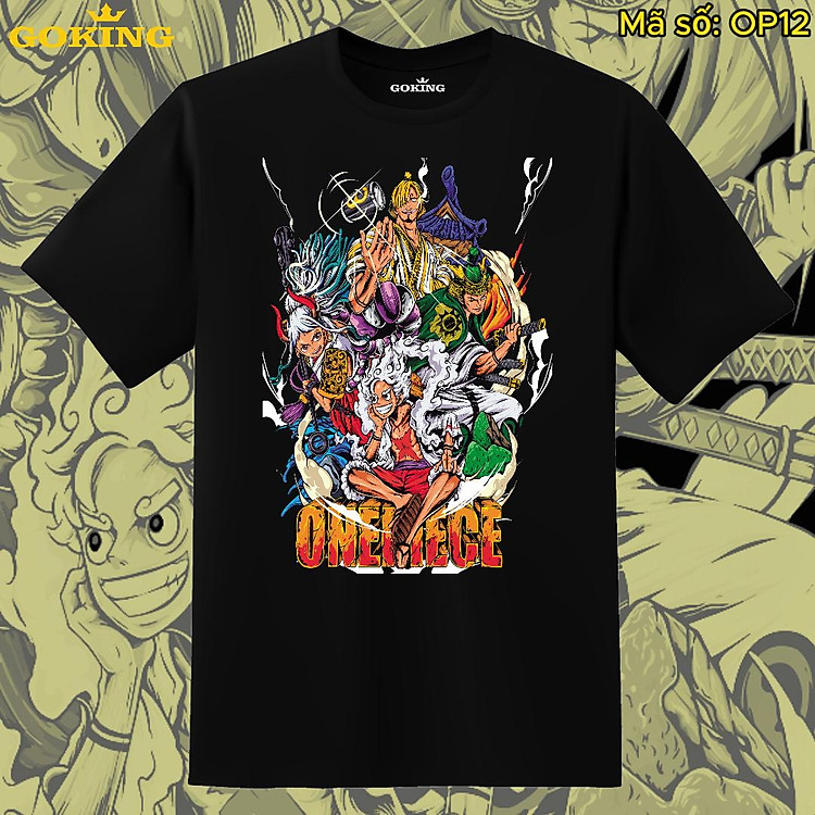 Áo thun One Piece Đảo Hải Tặc cao cấp cho nam nữ teen trẻ em, mã OP12. Áo phông anine hàng hiệu Goking, chất lượng Nhật Bản