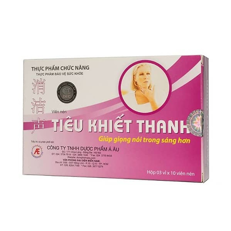 Thực phẩm bảo vệ sức khỏe Viên nén TIÊU KHIẾT THANH giúp giọng nói trong trẻo hơn