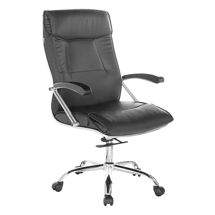 Ghế Trưởng Phòng Khung Đúc Tay Gỗ Chân Thép Mạ Cao Cấp IBIE IB203 - Đen