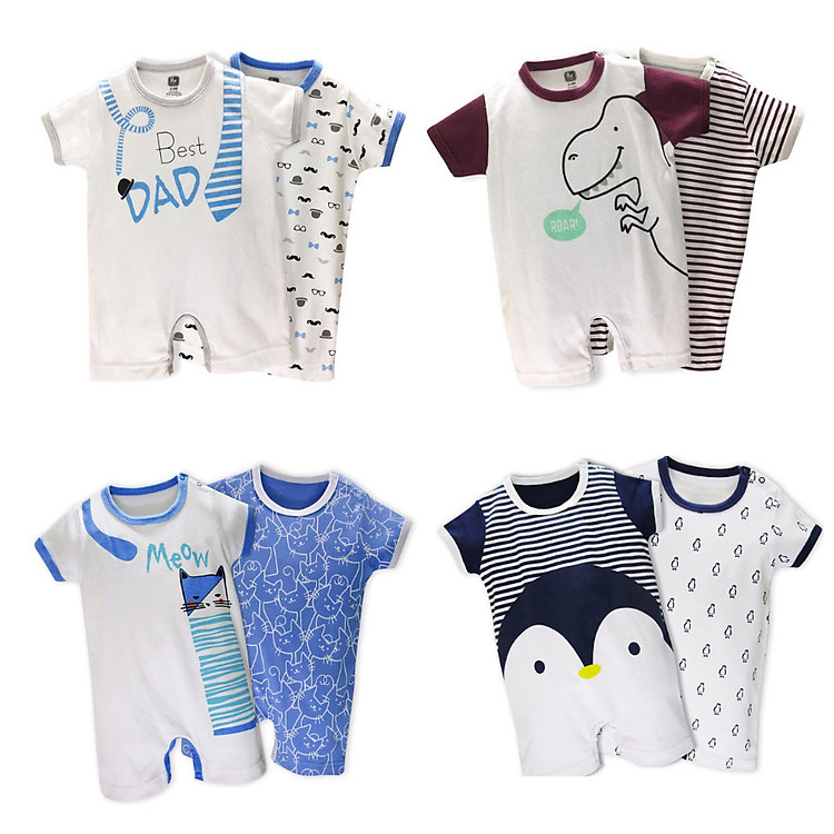 Combo 2 áo liền quần đùi cho bé trai