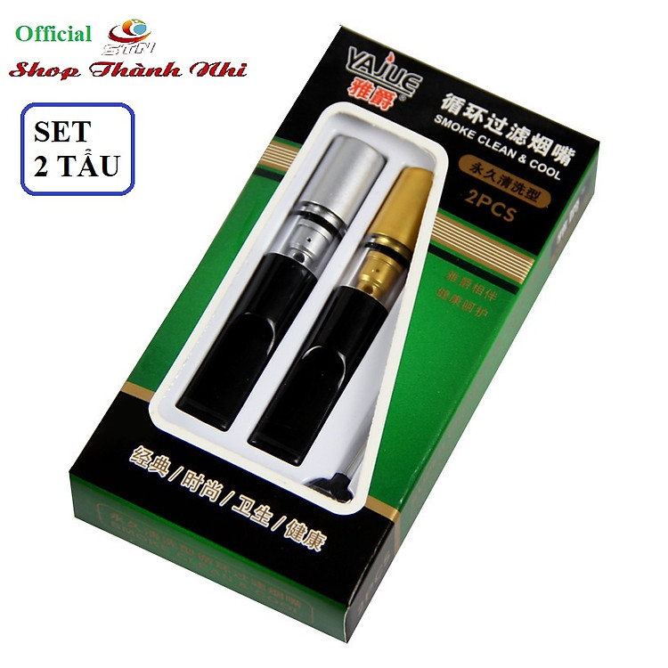 Hộp 2 Tẩu Thuốc Vajue Kiêm Đầu Lọc Bảo Vệ Sức Khỏe