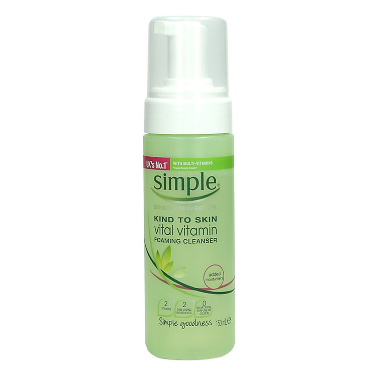 Sữa Rửa Mặt Tạo Bọt Simple Kind To Skin Vitamin Foaming Cleanser 150ml