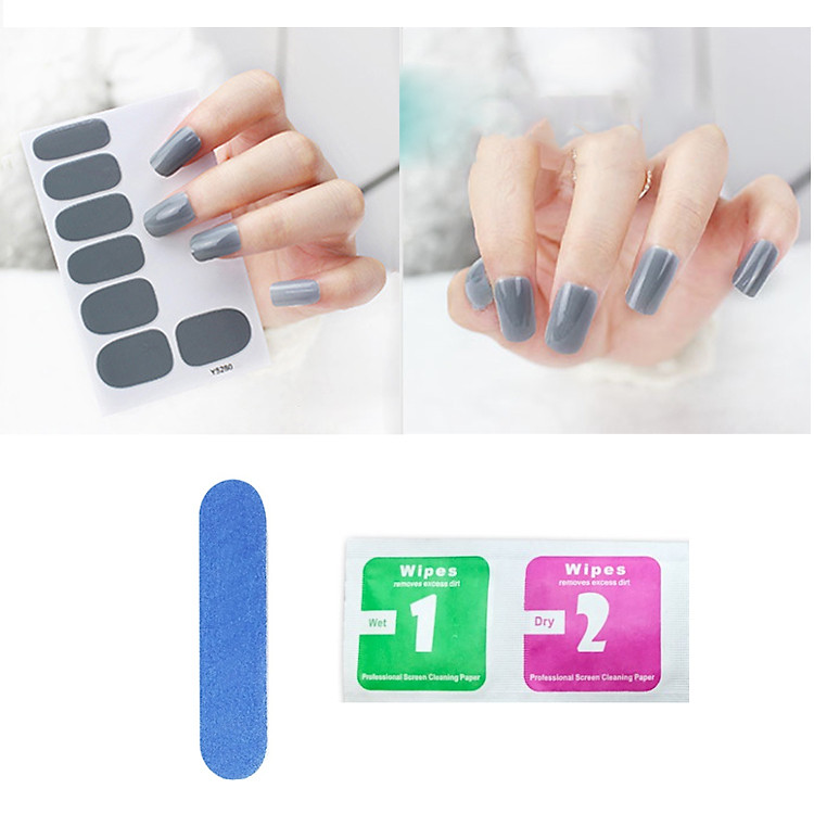 Sticker dán móng tay siêu dễ thương (Kèm dũa và khăn)