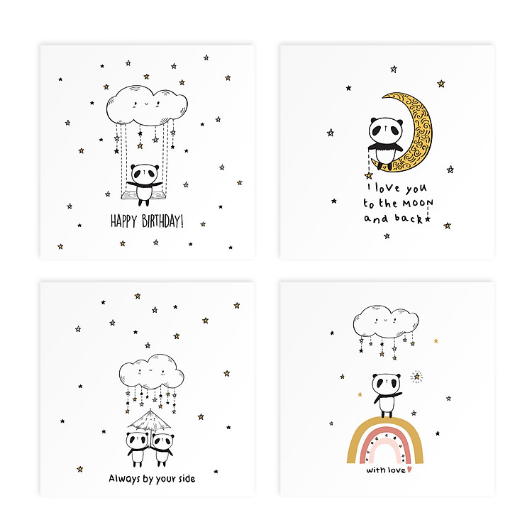 Bộ Thiệp Vuông 12cm SDstationery (4 chiếc)