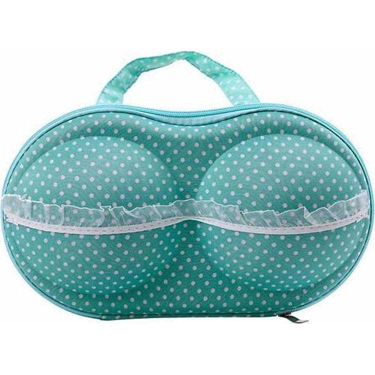 Hộp đựng áo lót tiện dụng - Họa tiết Xanh chấm bi trắng