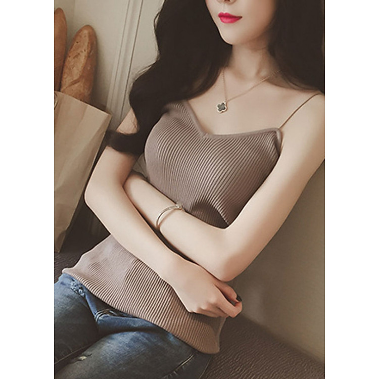 Áo 2 Dây Body Len Tăm Tối Giản Thời Trang Nữ Tính