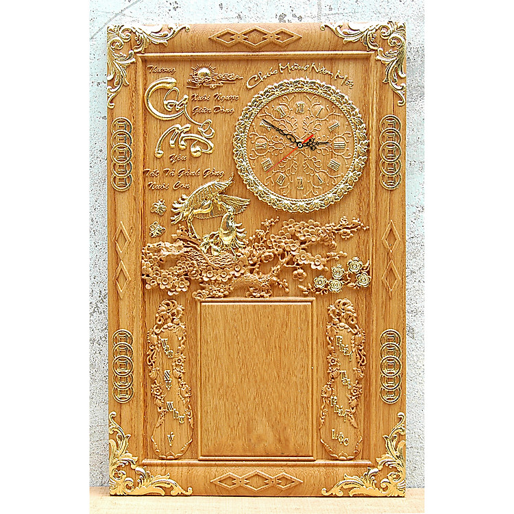 Tranh gỗ đốc lịch đồng hồ Cha Mẹ - TG246-259