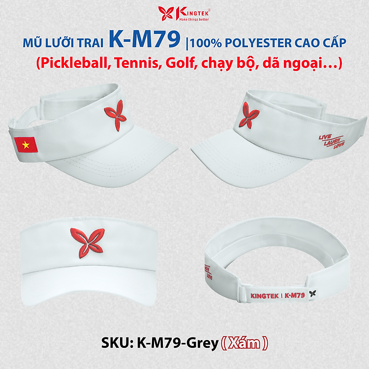 Mũ/Nón Lưỡi Trai Nữ K-M79, 100% Polyester, dành cho Pickleball, Tennis, chạy bộ, dã ngoại