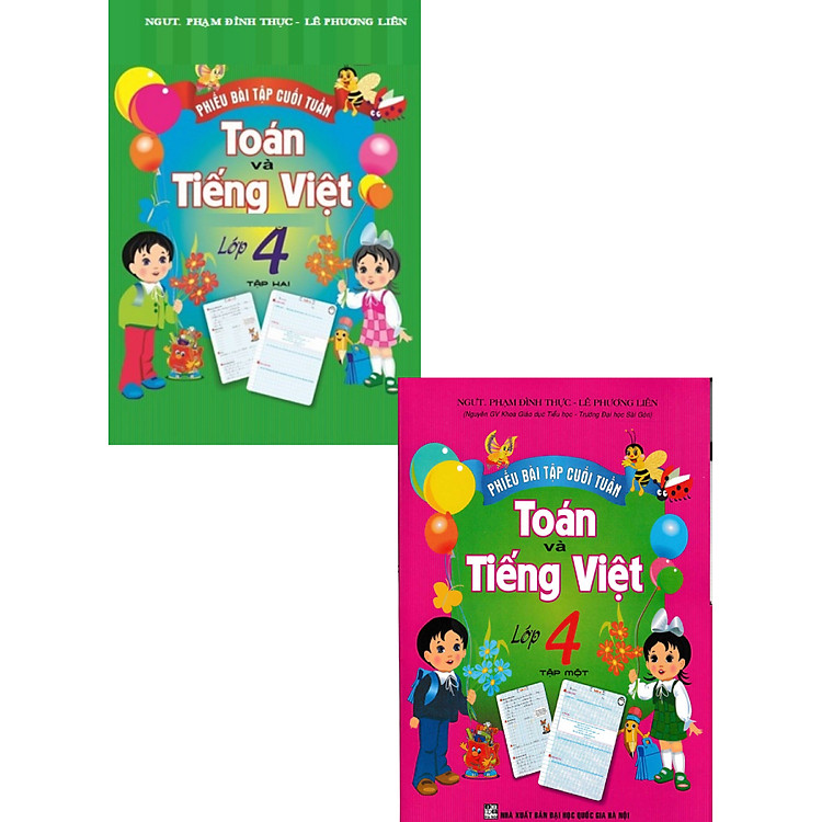 Phiếu Bài Tập Cuối Tuần Toán - Tiếng Việt Lớp 4 (HA)
