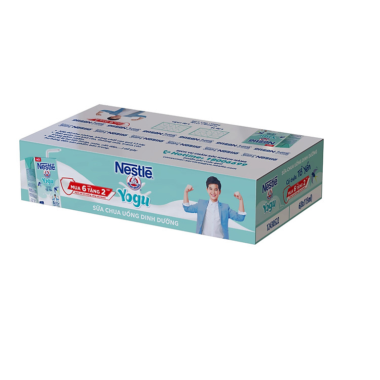 Thùng 36 hộp Sữa chua uống Nestlé YOGU (3x115ml) Tặng kèm 12 hộp cùng loại